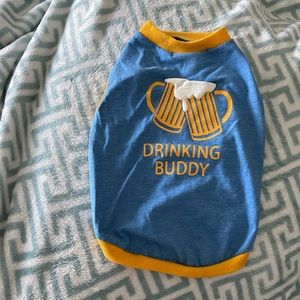 Blue and yellow dog shirt